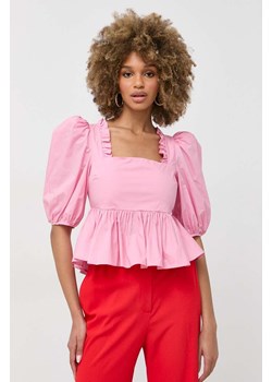 Custommade bluzka bawełniana Darine damska kolor różowy gładka ze sklepu ANSWEAR.com w kategorii Bluzki damskie - zdjęcie 154084034