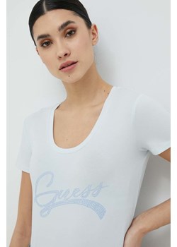 Guess t-shirt damski kolor niebieski ze sklepu ANSWEAR.com w kategorii Bluzki damskie - zdjęcie 154087300