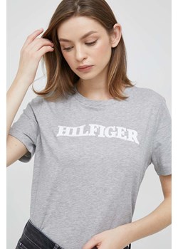 Tommy Hilfiger t-shirt bawełniany kolor szary ze sklepu ANSWEAR.com w kategorii Bluzki damskie - zdjęcie 154087502