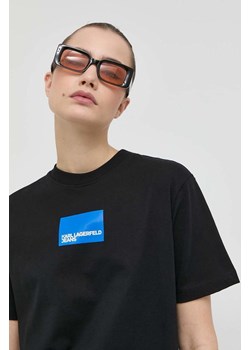 Karl Lagerfeld Jeans t-shirt bawełniany kolor czarny ze sklepu ANSWEAR.com w kategorii Bluzki damskie - zdjęcie 154088200