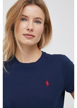 Polo Ralph Lauren t-shirt bawełniany kolor granatowy ze sklepu ANSWEAR.com w kategorii Bluzki damskie - zdjęcie 154088344