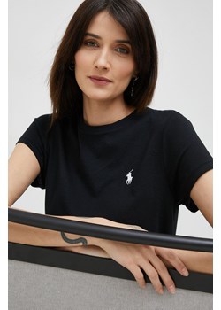 Polo Ralph Lauren t-shirt bawełniany kolor czarny ze sklepu ANSWEAR.com w kategorii Bluzki damskie - zdjęcie 154088353