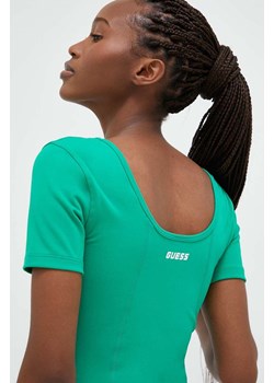 Guess t-shirt damski kolor zielony ze sklepu ANSWEAR.com w kategorii Bluzki damskie - zdjęcie 154089063
