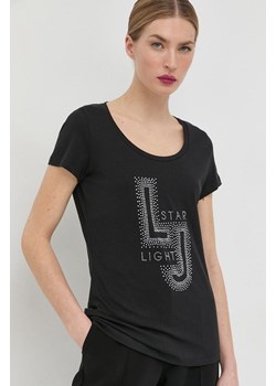 Liu Jo t-shirt bawełniany kolor czarny ze sklepu ANSWEAR.com w kategorii Bluzki damskie - zdjęcie 154090962