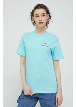 Chiara Ferragni t-shirt bawełniany kolor niebieski ze sklepu ANSWEAR.com w kategorii Bluzki damskie - zdjęcie 154092670