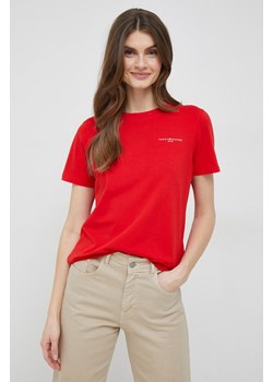 Tommy Hilfiger t-shirt damski kolor czerwony WW0WW37877 ze sklepu ANSWEAR.com w kategorii Bluzki damskie - zdjęcie 154092901