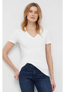 Tommy Hilfiger t-shirt bawełniany kolor biały ze sklepu ANSWEAR.com w kategorii Bluzki damskie - zdjęcie 154093563