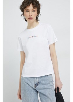 Tommy Jeans t-shirt bawełniany kolor biały ze sklepu ANSWEAR.com w kategorii Bluzki damskie - zdjęcie 154093864