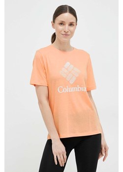 Columbia t-shirt damski kolor pomarańczowy ze sklepu ANSWEAR.com w kategorii Bluzki damskie - zdjęcie 154094054