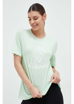 Columbia t-shirt damski kolor zielony ze sklepu ANSWEAR.com w kategorii Bluzki damskie - zdjęcie 154094064