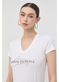 Armani Exchange t-shirt damski kolor biały ze sklepu ANSWEAR.com w kategorii Bluzki damskie - zdjęcie 154094583