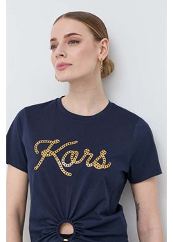 MICHAEL Michael Kors t-shirt bawełniany kolor granatowy ze sklepu ANSWEAR.com w kategorii Bluzki damskie - zdjęcie 154095520