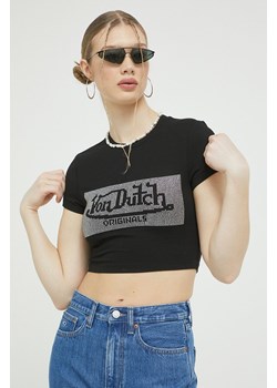 Von Dutch t-shirt damski kolor czarny ze sklepu ANSWEAR.com w kategorii Bluzki damskie - zdjęcie 154096250