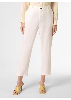 Franco Callegari Spodnie z dodatkiem lnu Kobiety Bawełna biały jednolity ze sklepu vangraaf w kategorii Spodnie damskie - zdjęcie 154108304