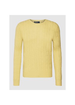 Sweter z dzianiny ze ściegiem warkoczowym model ‘CABLE’ ze sklepu Peek&Cloppenburg  w kategorii Swetry męskie - zdjęcie 154134520