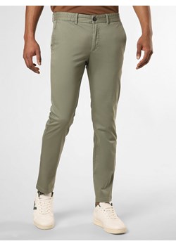 Finshley & Harding Spodnie Mężczyźni Bawełna oliwkowy jednolity ze sklepu vangraaf w kategorii Spodnie męskie - zdjęcie 154174671