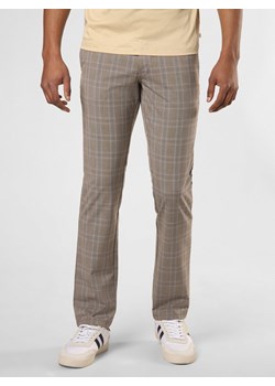 Finshley & Harding Spodnie Mężczyźni beżowy w kratkę ze sklepu vangraaf w kategorii Spodnie męskie - zdjęcie 154174674