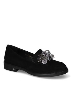 Mokasyny Potocki 23-12043BK Czarne zamsz ze sklepu Arturo-obuwie w kategorii Mokasyny damskie - zdjęcie 154197081