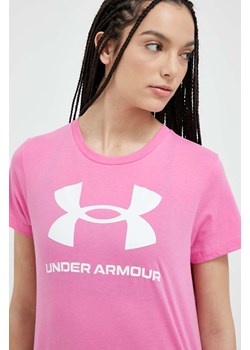 Under Armour t-shirt damski kolor fioletowy ze sklepu ANSWEAR.com w kategorii Bluzki damskie - zdjęcie 154198172
