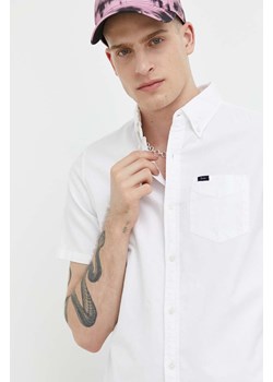 Superdry koszula bawełniana męska kolor biały regular z kołnierzykiem button-down ze sklepu ANSWEAR.com w kategorii Koszule męskie - zdjęcie 154198302