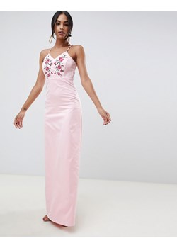 Y.A.S Różowa sukienka maxi haft (34) ze sklepu SUPELO w kategorii Sukienki - zdjęcie 154305280