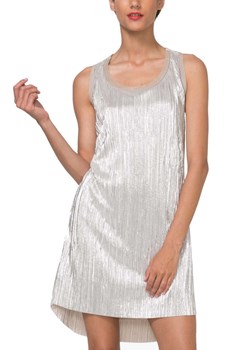 DESIGUAL Srebrna mieniąca sukienka prążki (M) ze sklepu SUPELO w kategorii Sukienki - zdjęcie 154305580