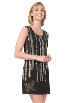 DESIGUAL BRĄZOWA SUKIENKA HAFT CEKINY (38) ze sklepu SUPELO w kategorii Sukienki - zdjęcie 154306584