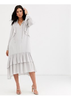 MANGO Szara sukienka falbany (S) ze sklepu SUPELO w kategorii Sukienki - zdjęcie 154307164