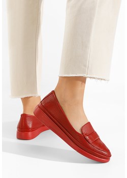 Czerwone skórzane mokasyny Sadira ze sklepu Zapatos w kategorii Mokasyny damskie - zdjęcie 154320853