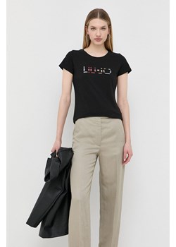 Liu Jo t-shirt damski kolor czarny ze sklepu ANSWEAR.com w kategorii Bluzki damskie - zdjęcie 154332043
