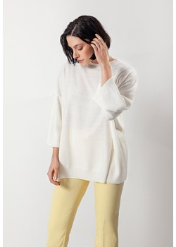 Biały dzianinowy sweter oversize ze sklepu Molton w kategorii Swetry damskie - zdjęcie 154333123
