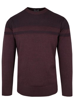 Klasyczny Sweter - Wełna z Akrylem - Pako Jeans - Bordowy SWPJNSsolidBD ze sklepu JegoSzafa.pl w kategorii Swetry męskie - zdjęcie 154356754