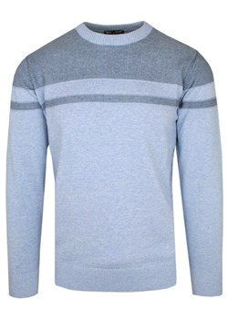 Klasyczny Sweter - Wełna z Akrylem - Pako Jeans - Niebieski SWPJNSsolidBL ze sklepu JegoSzafa.pl w kategorii Swetry męskie - zdjęcie 154356760