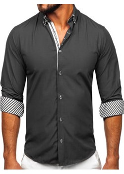 Koszula męska z długim rękawem grafitowa Bolf 3762 ze sklepu Denley w kategorii Koszule męskie - zdjęcie 154373901