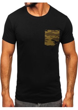 Czarno-zielony t-shirt męski z kieszonką z nadrukiem moro Denley 8T85 ze sklepu Denley w kategorii T-shirty męskie - zdjęcie 154373913