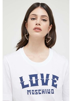 Love Moschino t-shirt bawełniany kolor biały ze sklepu ANSWEAR.com w kategorii Bluzki damskie - zdjęcie 154376930