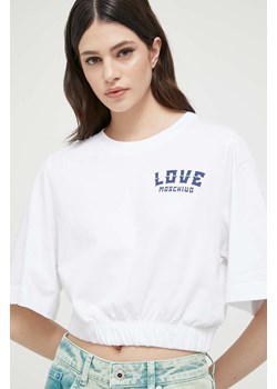 Love Moschino t-shirt bawełniany kolor biały ze sklepu ANSWEAR.com w kategorii Bluzki damskie - zdjęcie 154376940