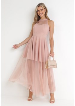 Różowa Tiulowa Sukienka Maxi bez Rękawów z Rozkloszowanym Dołem Aderissa ze sklepu Born2be Odzież w kategorii Sukienki - zdjęcie 154393874