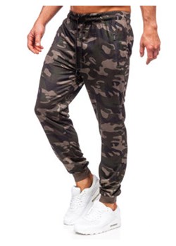 Khaki spodnie męskie joggery dresowe moro Denley JX6185 ze sklepu Denley w kategorii Spodnie męskie - zdjęcie 154397834