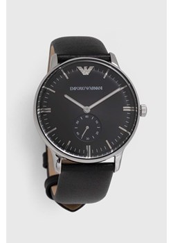 Emporio Armani zegarek męski kolor czarny ze sklepu ANSWEAR.com w kategorii Zegarki - zdjęcie 154398364