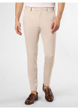 Finshley & Harding London Męskie spodnie od garnituru modułowego Mężczyźni Slim Fit beżowy jednolity ze sklepu vangraaf w kategorii Spodnie męskie - zdjęcie 154403213