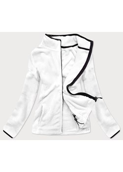 Pluszowa damska bluza ze stójką biało-czarna (hh002-45-1) ze sklepu goodlookin.pl w kategorii Bluzy damskie - zdjęcie 154404544