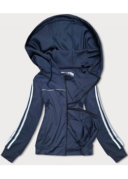 Sportowa bluza damska z kapturem granatowa (20316) ze sklepu goodlookin.pl w kategorii Bluzy damskie - zdjęcie 154405551