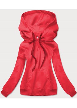 Cienka damska bluza z kapturem czerwona (wb11001-18) ze sklepu goodlookin.pl w kategorii Bluzy damskie - zdjęcie 154406770