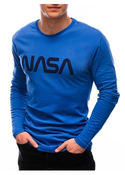 Longsleeve męski z nadrukiem 143L - niebieski ze sklepu Edoti w kategorii T-shirty męskie - zdjęcie 154424500