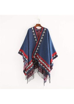 Sweter Ponczo Z Azteckimi Wzorami ze sklepu Vesporia w kategorii Poncza - zdjęcie 154426513