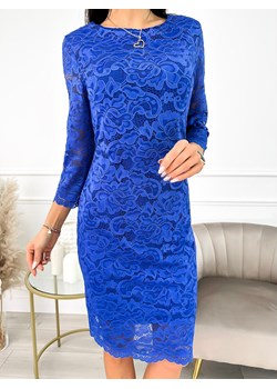Niebieska Koronkowa Sukienka ze sklepu ModnaKiecka.pl w kategorii Sukienki - zdjęcie 154429842