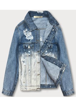 Damska kurtka jeansowa ombre niebieska (LG396) ze sklepu goodlookin.pl w kategorii Kurtki damskie - zdjęcie 154434733