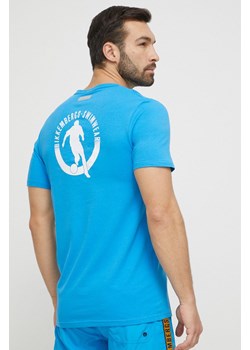 Bikkembergs t-shirt plażowy kolor niebieski z nadrukiem ze sklepu ANSWEAR.com w kategorii T-shirty męskie - zdjęcie 154441324