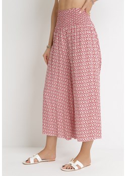 Różowe Wiskozowe Spodnie z Szerokimi Nogawkami i Gumką w Pasie Athulia ze sklepu Born2be Odzież w kategorii Spodnie damskie - zdjęcie 154443423
